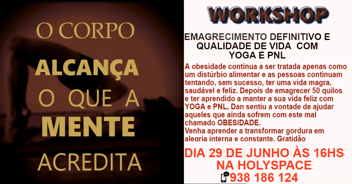 Workshop Emagrecimento Definitivo e Qualidade de Vida com Yoga e Pnl