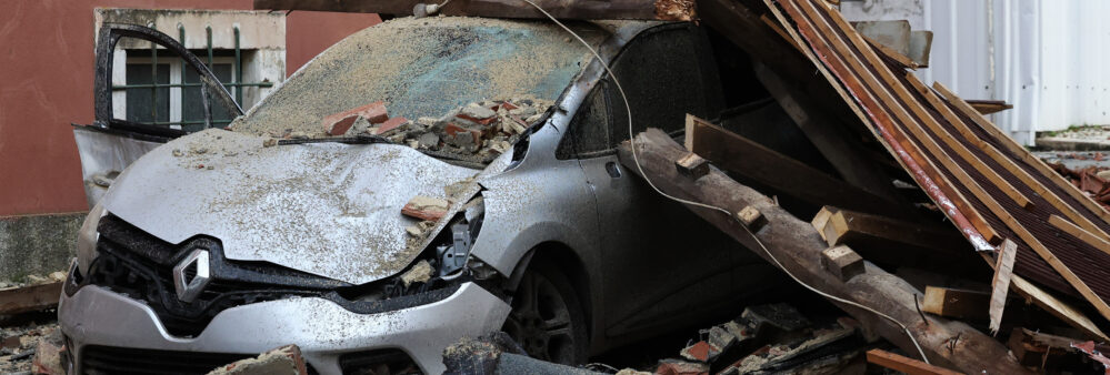 Aldeias inundadas após cheias provocadas pelas tempestades em Portugal